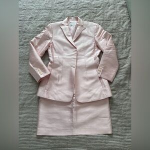 Vintage Oscar by Oscar de la Renta Pink Suit Set Jacket & Skirt size 4